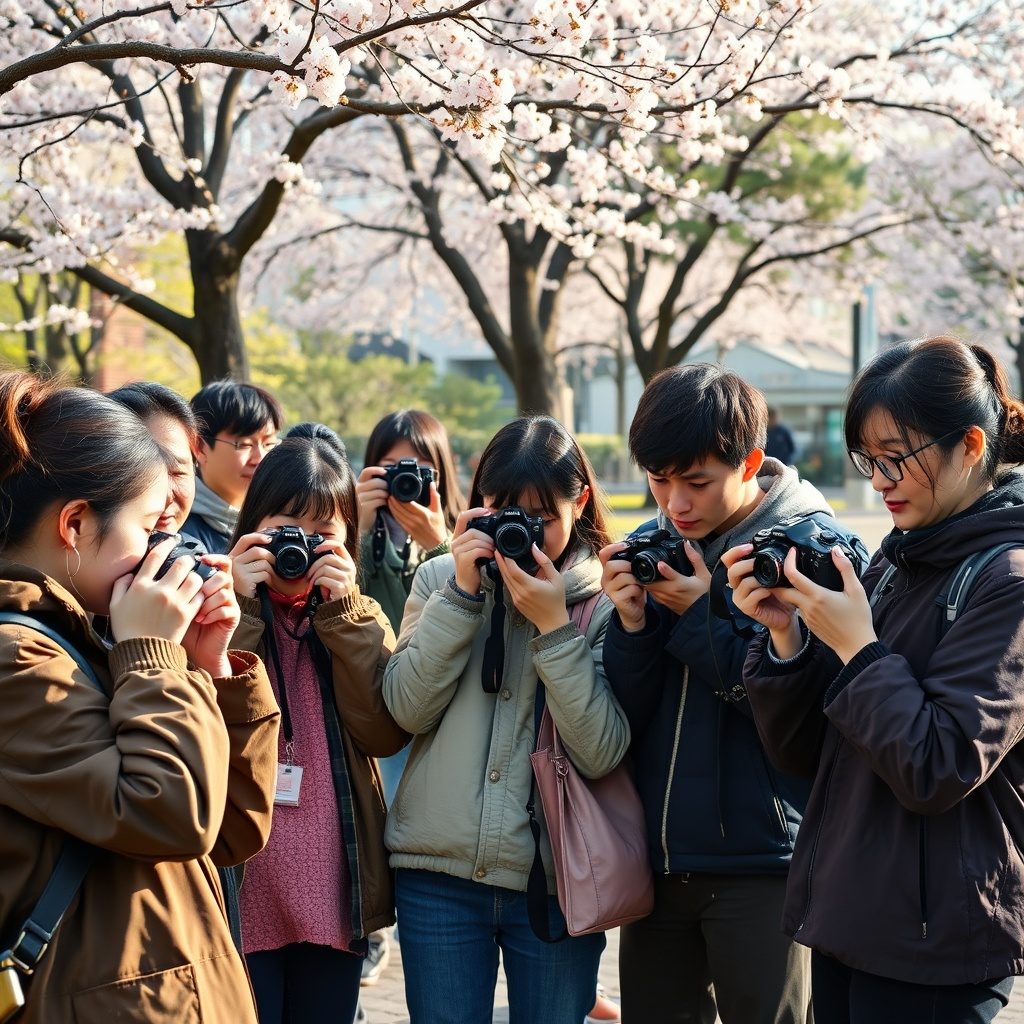 Aspiring photographer in action